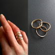 TRIS ANELLI Prezzo 90â‚¬ cad. - Sottili fedine ondulate in bronzo color oro, argento e rame acquistabili insieme o separatamente - MIS. 12-13
