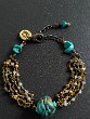 CRYSTAL 1 KNOT BRACELET 01 Price 45€ - Knot spacer in synthetic clay, turquoise and rosary crystals.